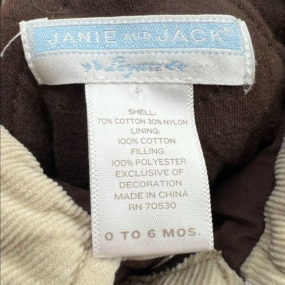 Janie and Jack Chocolate Barn Jacket sz 0-6 mo - Picture 4 of 6